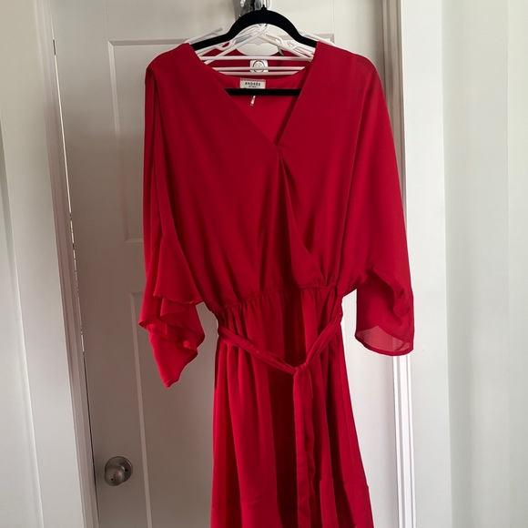 Andrée Belted Red Cocktail Dress - Picture 1 of 5